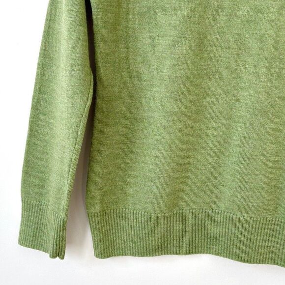 Victor Alfaro 100% Wool Knit Turtleneck Sweater Green Sz M Pullover Classic - Picture 4 of 6